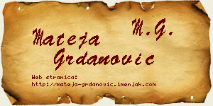 Mateja Grdanović vizit kartica